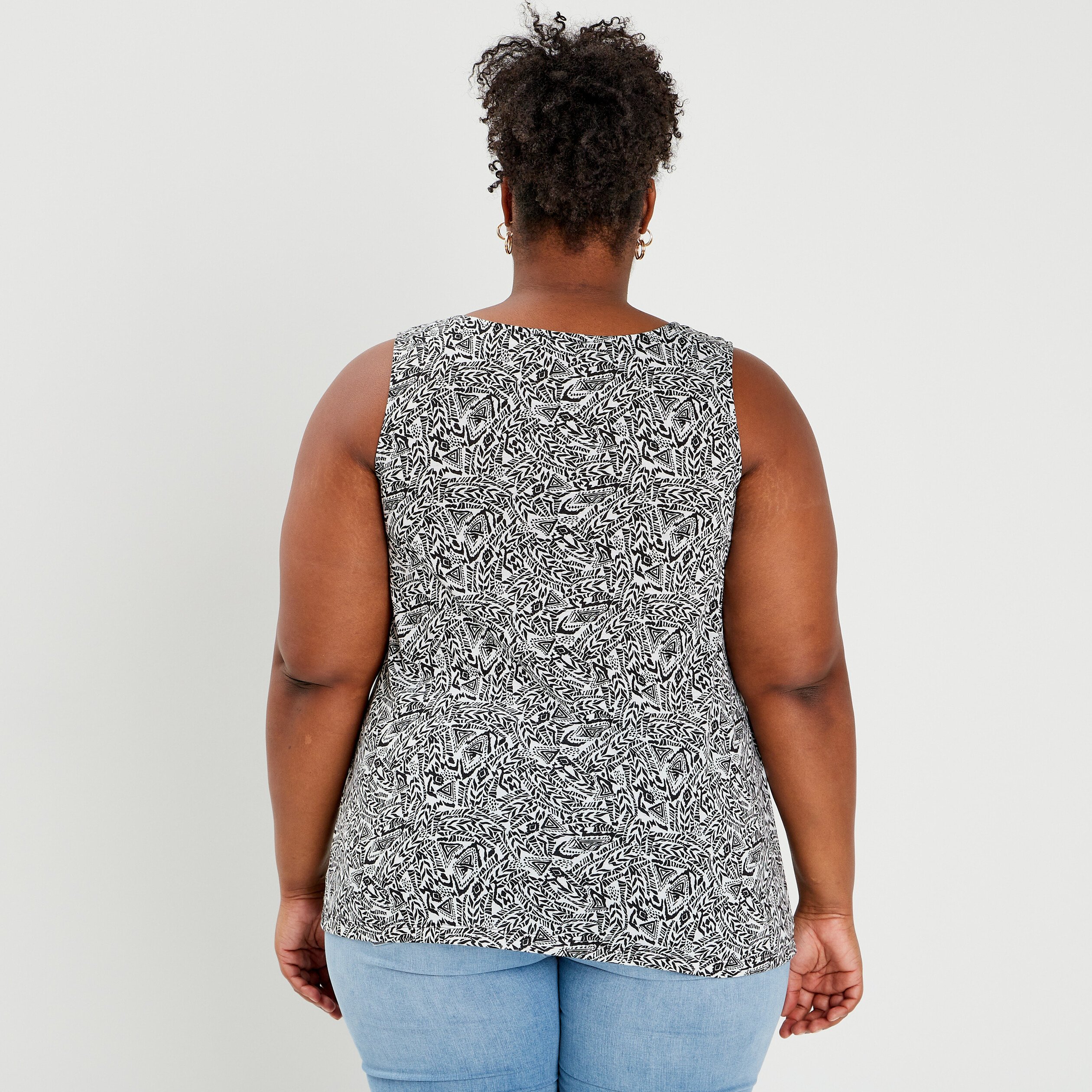 Débardeur col rond en dentelle ecru femme grande taille | La Halle
