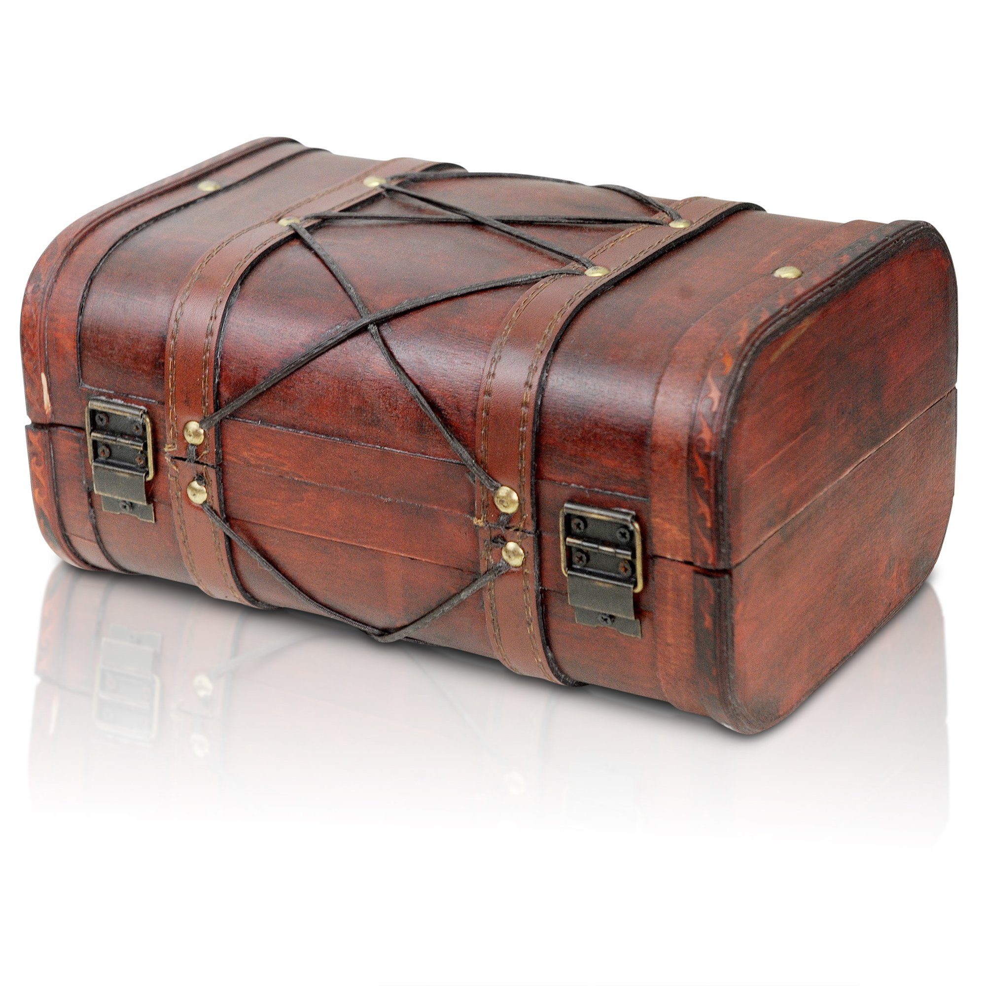 Brynnberg Spielzeugtruhe Piratentruhe Holz-Truhe 28x18x14cm, innen mit Stoff ausgekleidet, Janis S 28x18x14cm Holz
