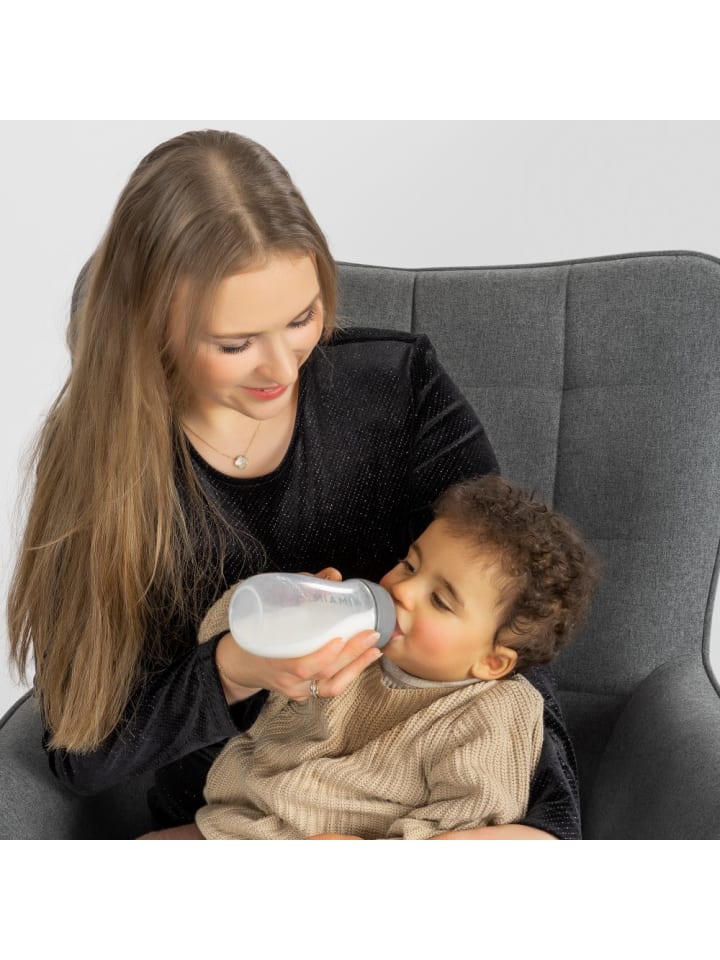 MiaMia PP-Flasche 3er Pack 260 ml   Silikon-Trinksauger in grau günstig kaufen onesize