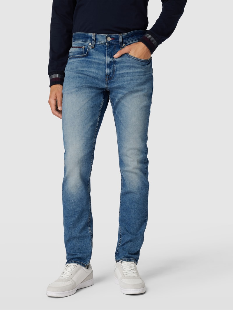 Jeans mit Label-Patch Modell 'HOUSTON' in blau