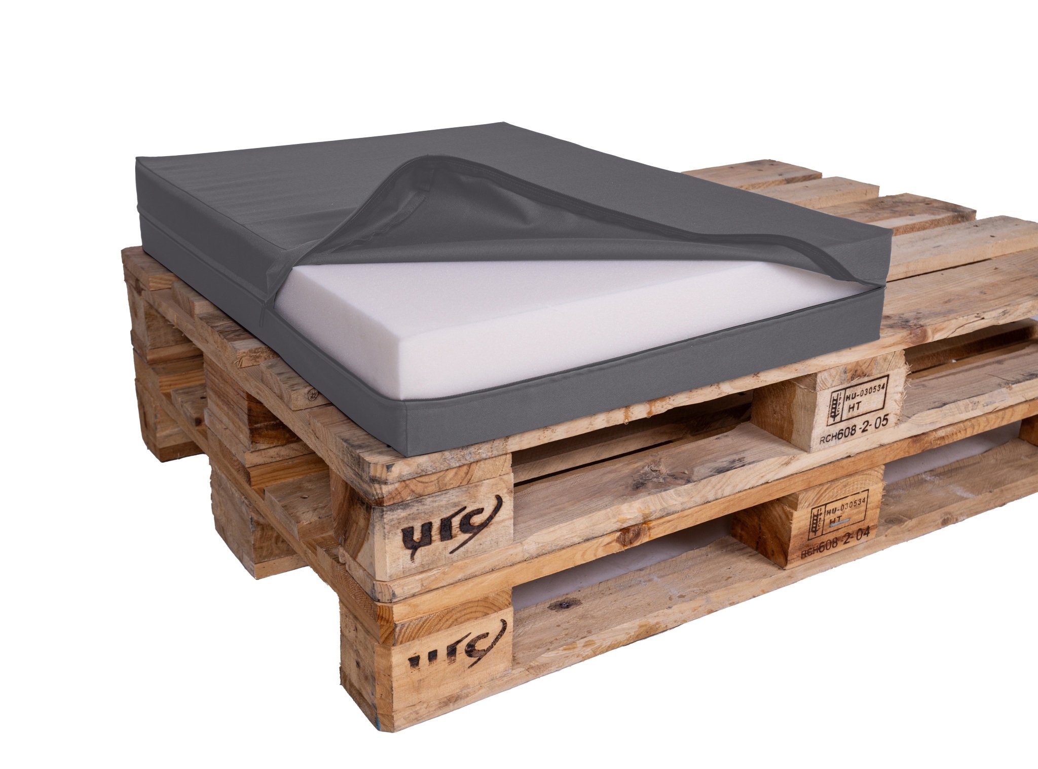 TexDeko Palettenkissen Halbes Palettenkissen für Palettensofa wasserabweisend, (60x80cm) gepolstert In- & Outdoor, Premium-Qualität
