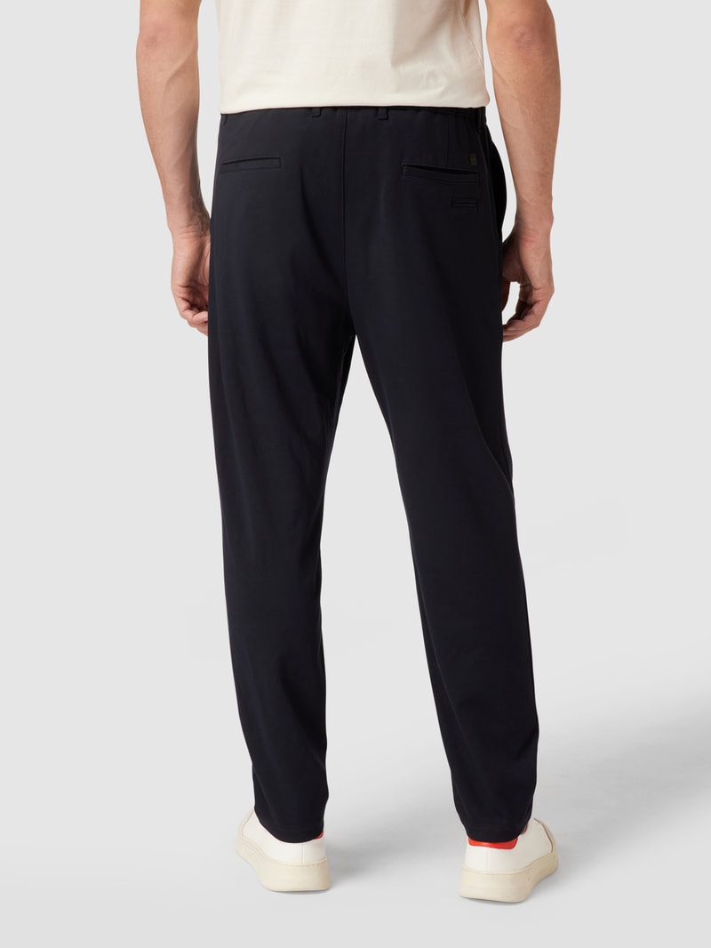 Tapered Fit Lounge-Hose aus Viskose-Mix Modell 'Skay' in marineblau