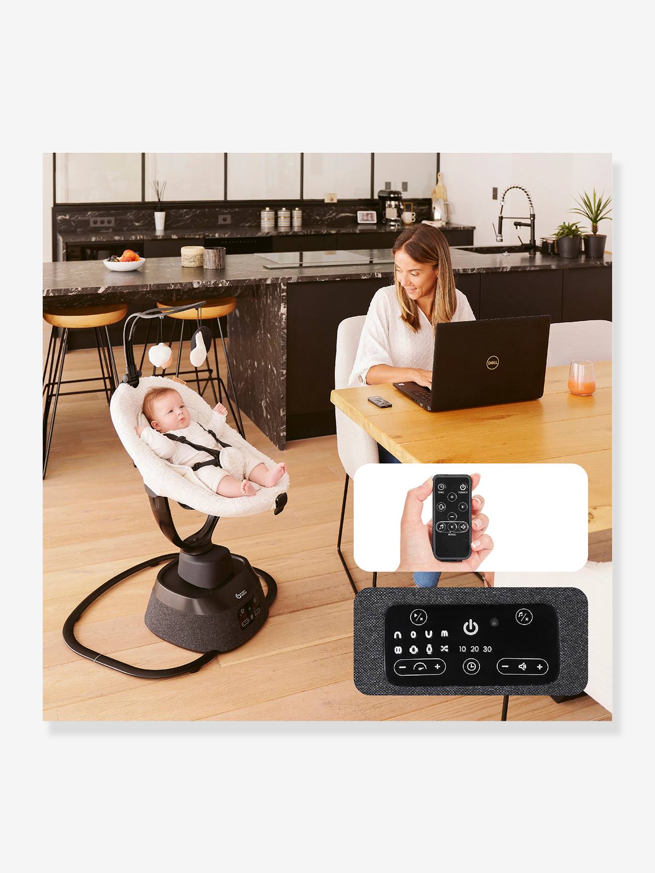 Babymoov Elektronische Baby Wippe SWOON EVOLUTION CURL BABYMOOV - weiß