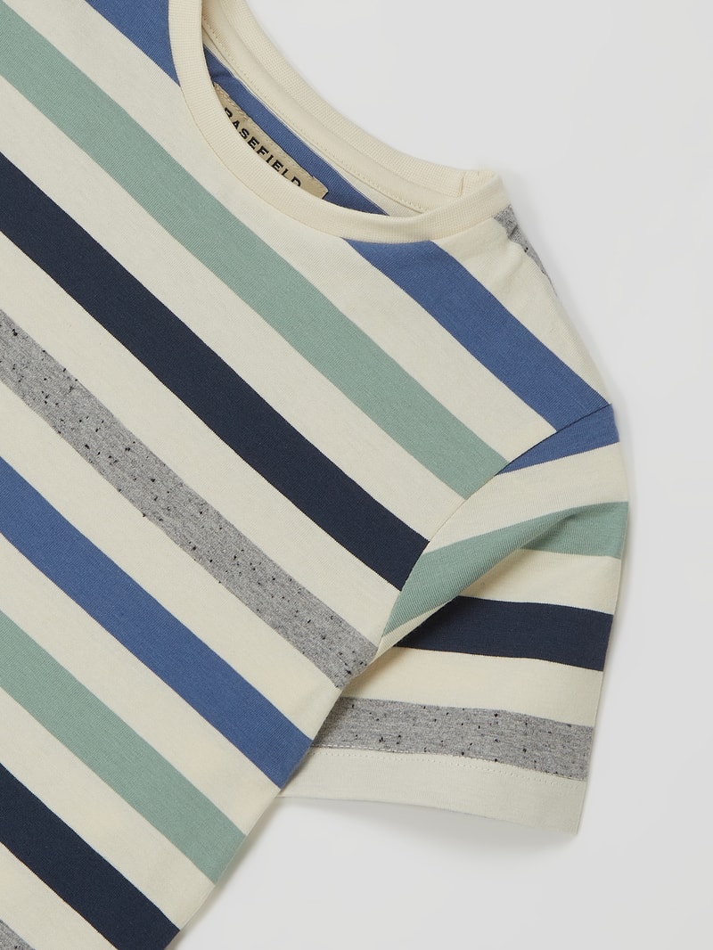 T-Shirt mit Streifenmuster in offwhite