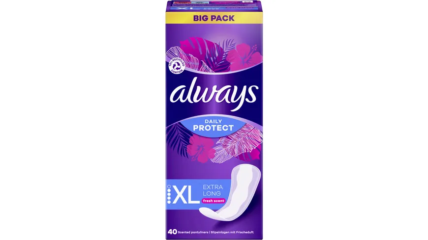 Always DAILY Slipeinlagen Protect Extra Long mit Frischeduft BigPack 40ST