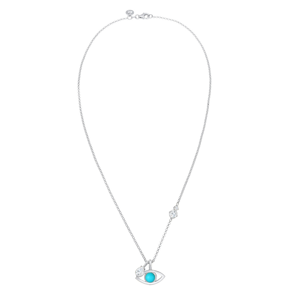 Elli PREMIUM Elli PREMIUM Collier Topaze solitaire turquoise pour dames en argent sterling 925 collier