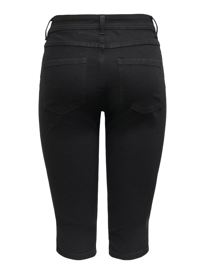 JACQUELINE de YONG Skinny Capri Jeans Shorts Kurze Stretch-Denim Hose in Schwarz günstig kaufen