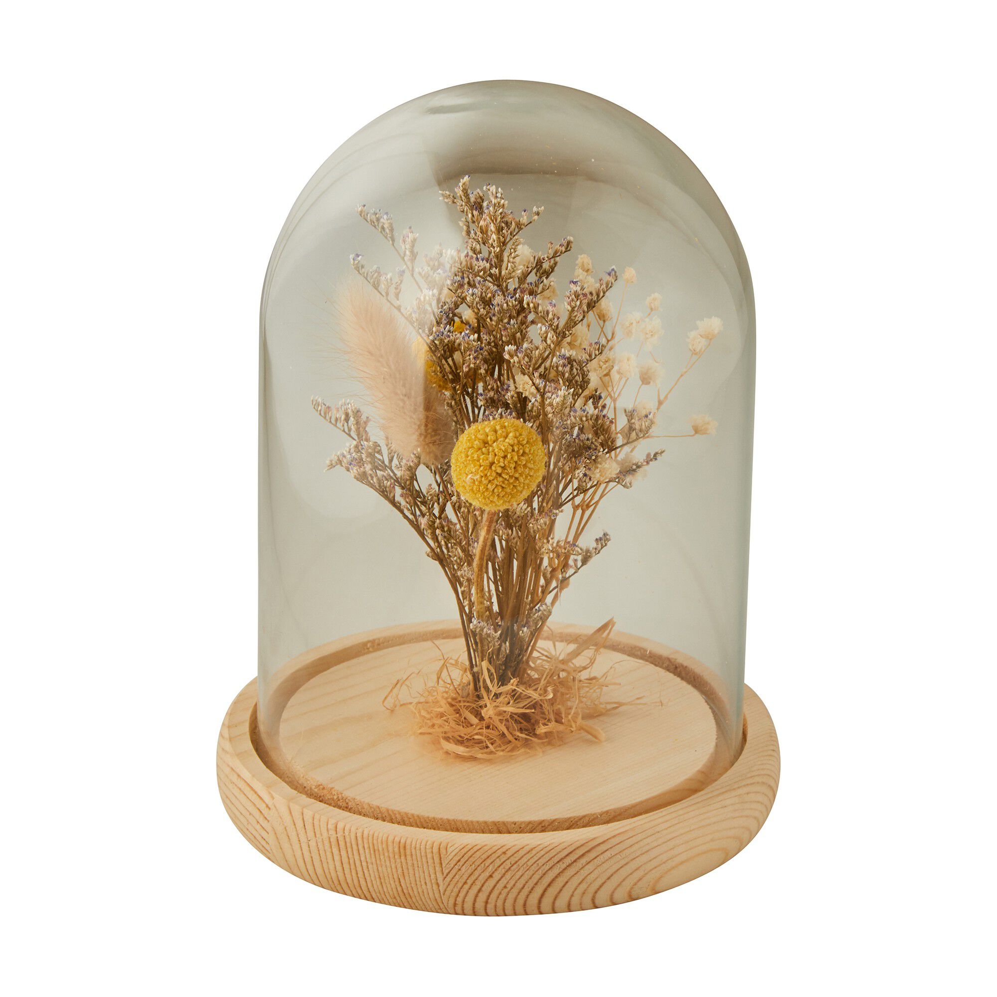 Globe de fleurs séchées
