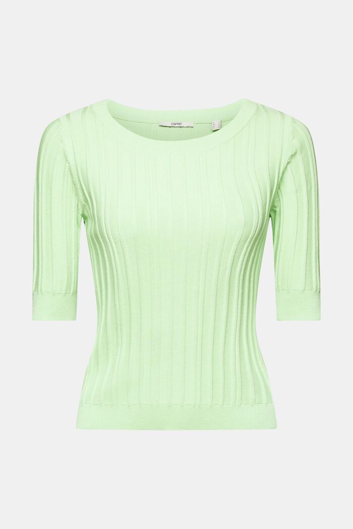 Gerippter Kurzarm-Pullover