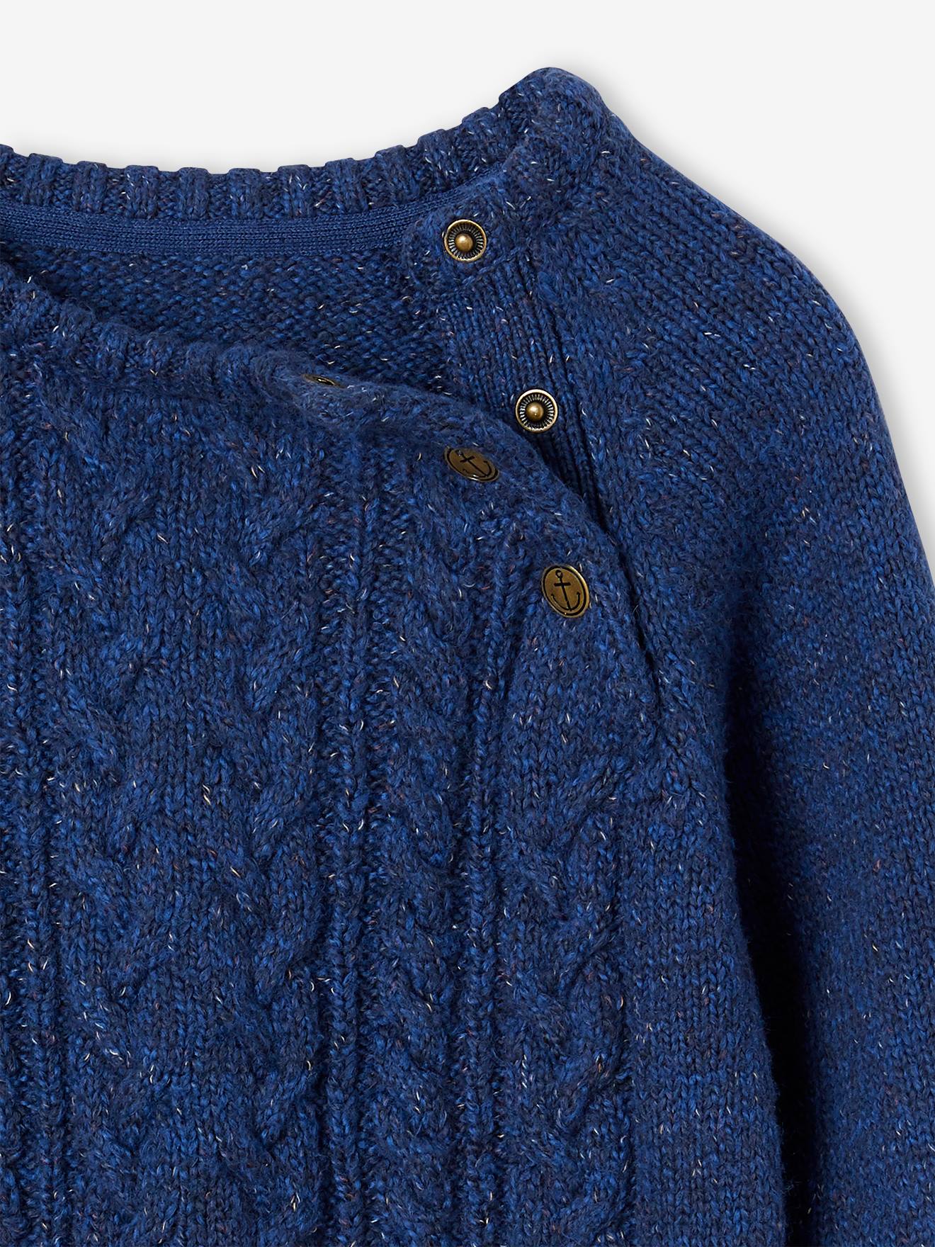 Vertbaudet Jungen Pullover mit Zopfmuster - marine