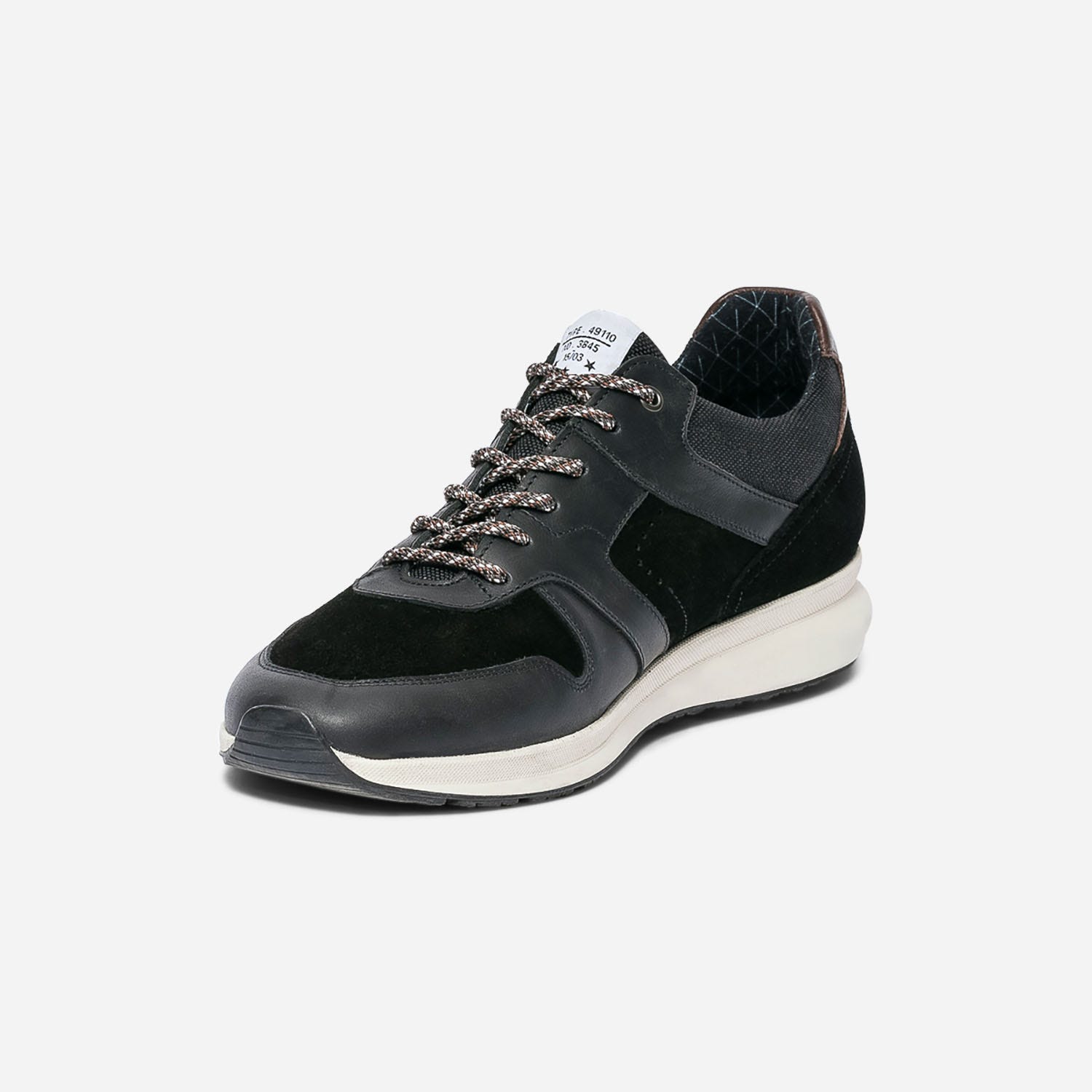 Tennis noire en cuir bi matière