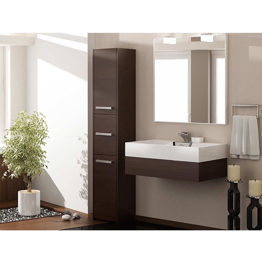 pressiode Hochschrank Badschrank 3 Türen Badezimmerschrank Hochschrank Badmöbel Schrank