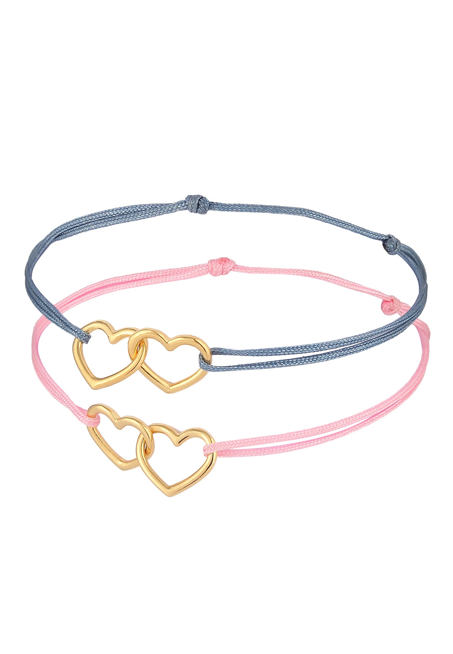 Cuoricini per bambini Elli in nastro di nylon, set da 2 in argento sterling 925