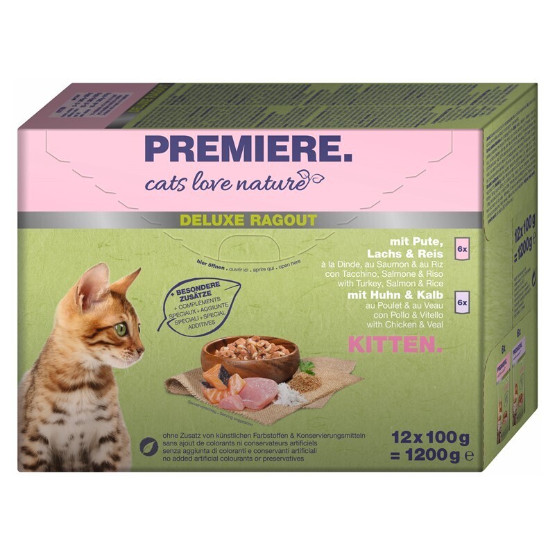 PREMIERE Nassfutter PREMIERE cats love nature Deluxe Ragout Kitten Mix 12x100g