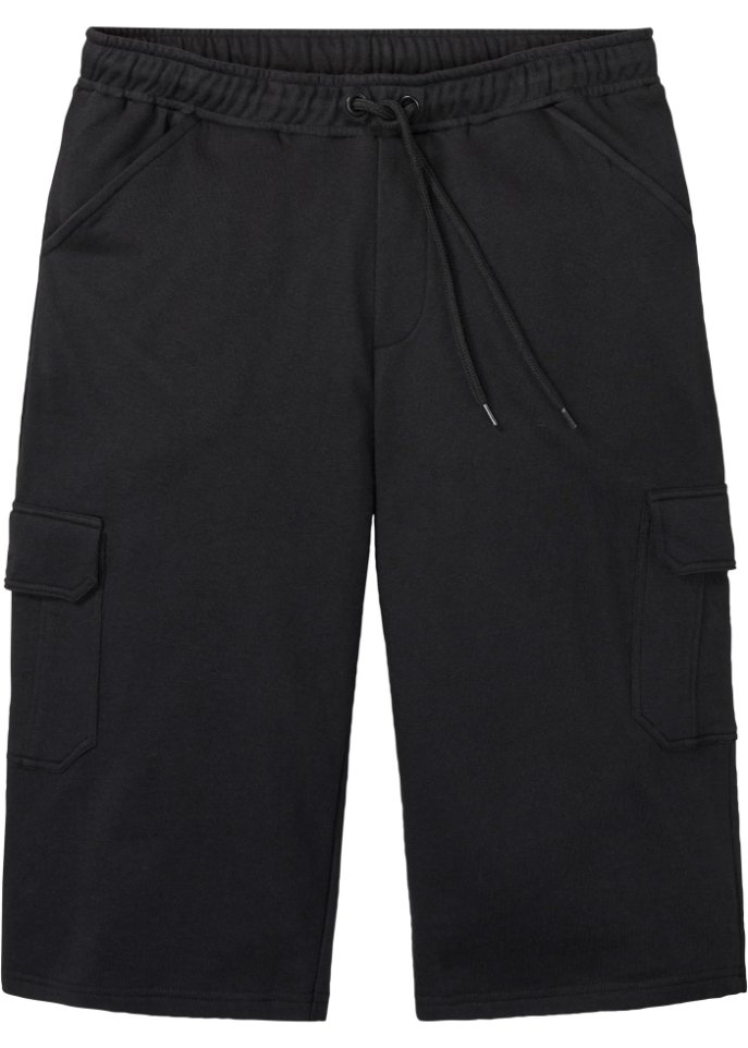 Long-Sweat-Bermuda mit Cargotaschen, Regular Fit