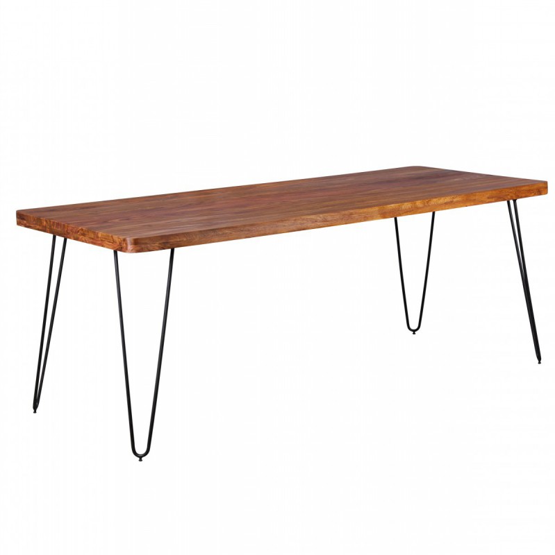Wohnling Massivholz Sheesham Esstisch 200 x 80 x 76 cm Küchentisch Massiv