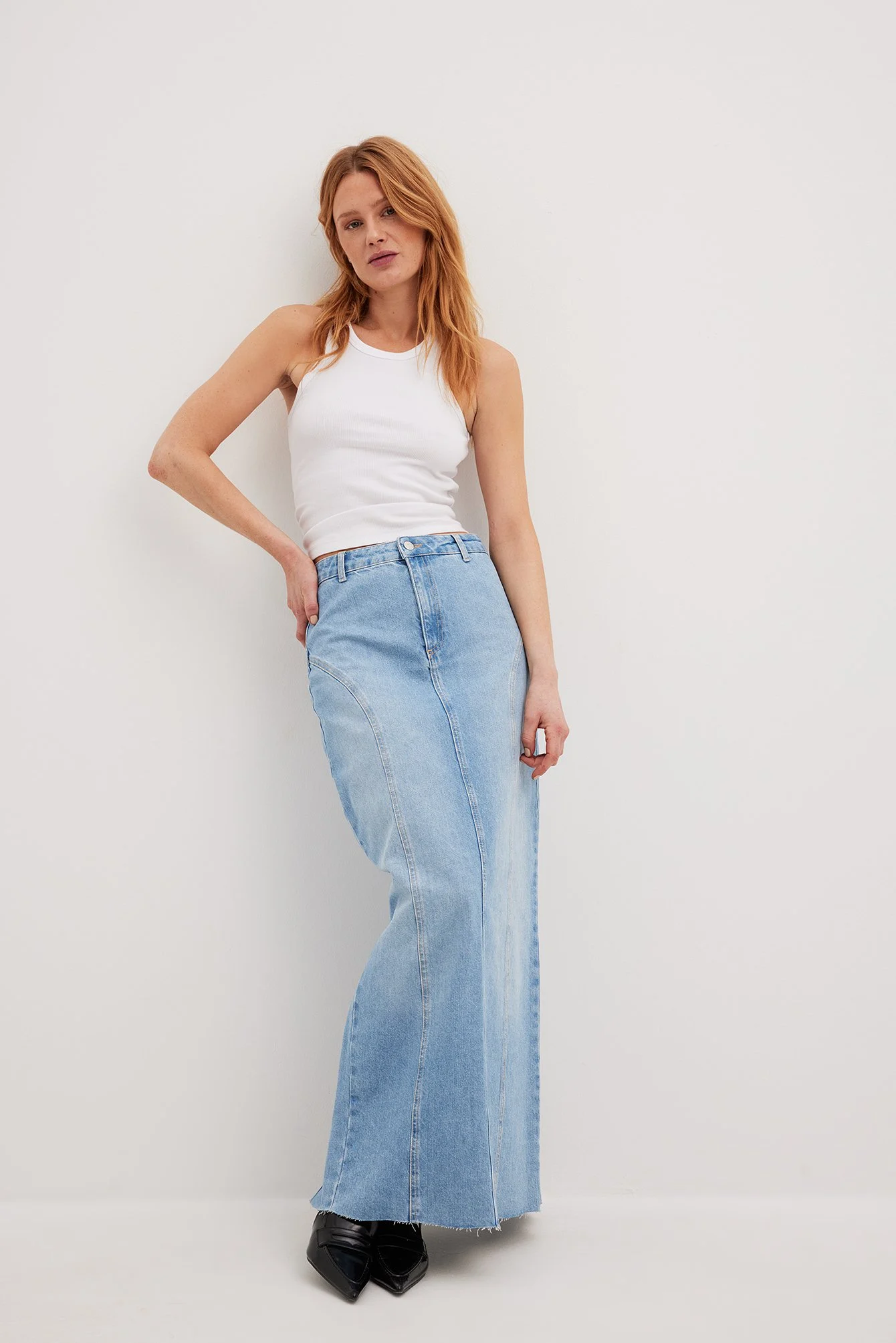 Recycelter Maxirock aus Denim