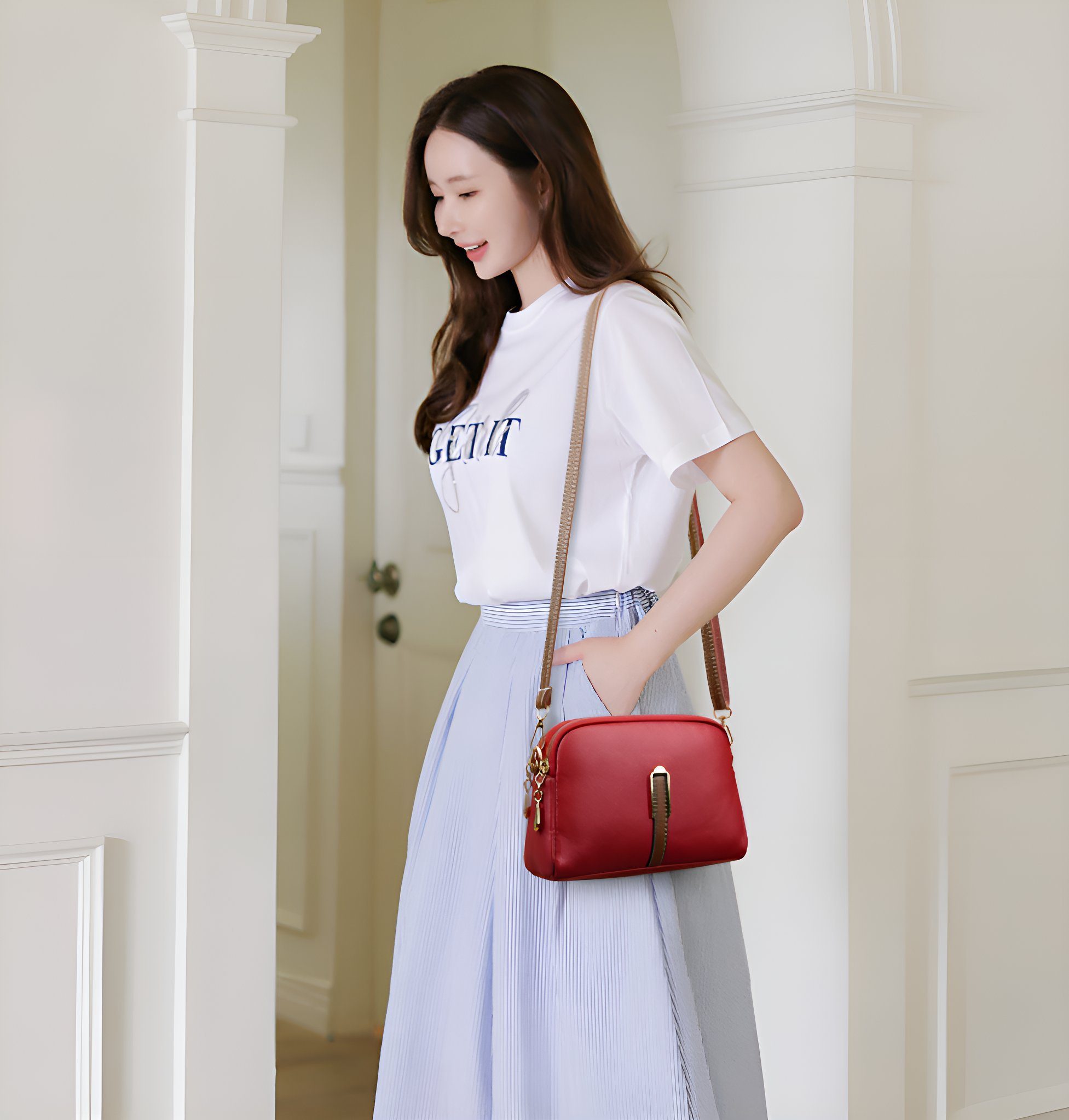 Suzakuin Schultertasche Exquisite Damen Umhängetasche - Stilvoll, Vielseitig und Hochwertig, Schultertasche