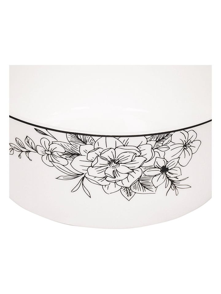 HouseVitamin Schale ''Les Fleurs'' in Weiß/ Schwarz - (H)6 x Ø 14,5 cm günstig kaufen onesize