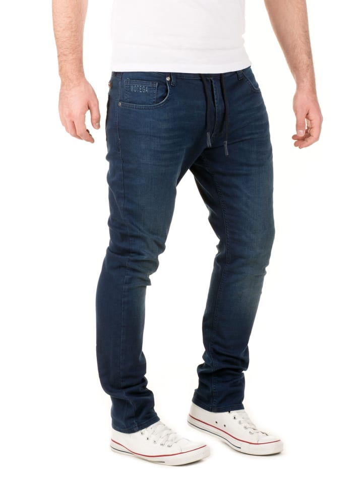 WOTEGA Jogginghose in Jeans-Optik in Dunkelblau günstig kaufen