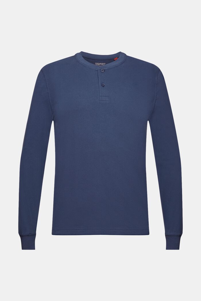 Henley-Top aus Baumwolljersey in Washed-Optik