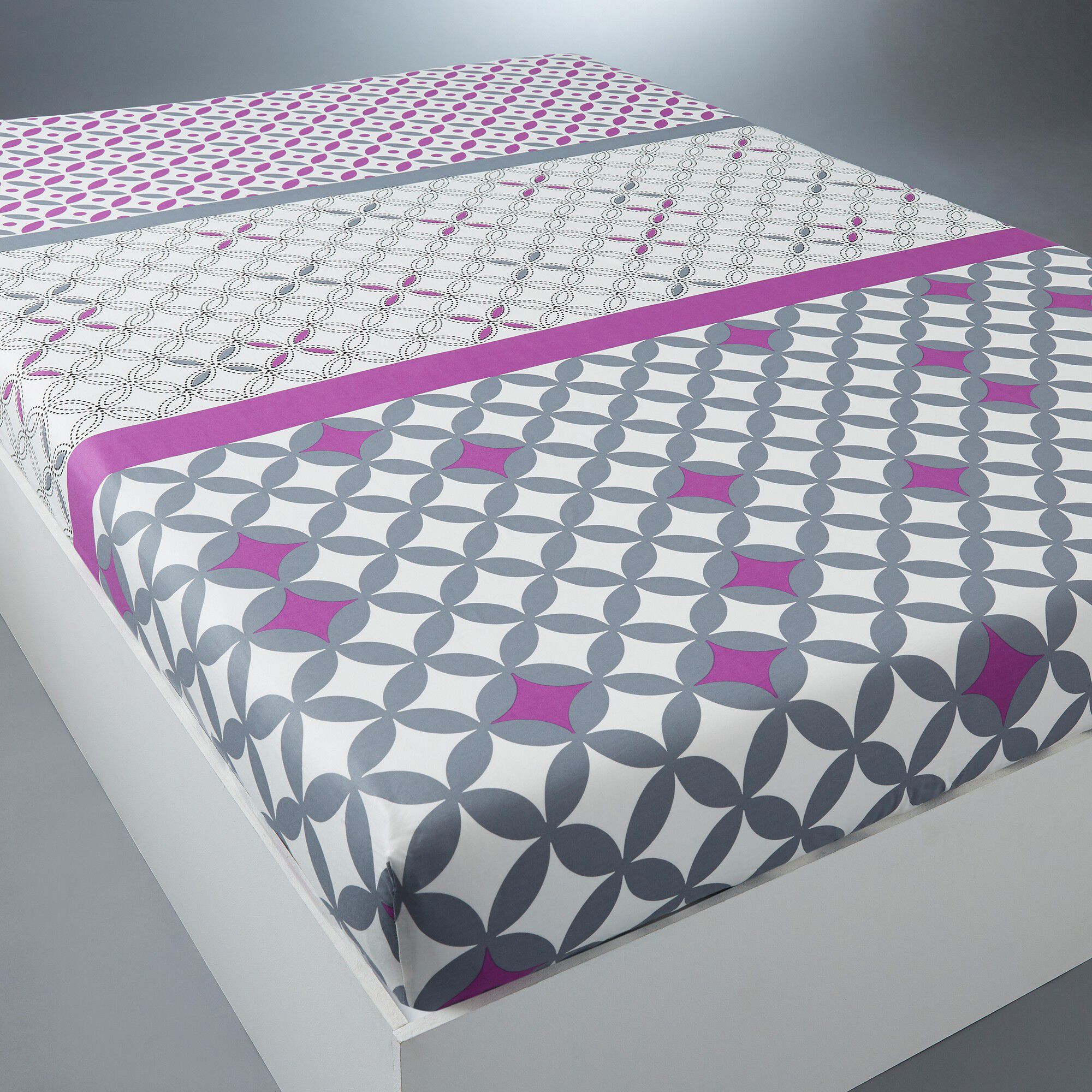 Linge de lit Marlow en coton motifs géométriques