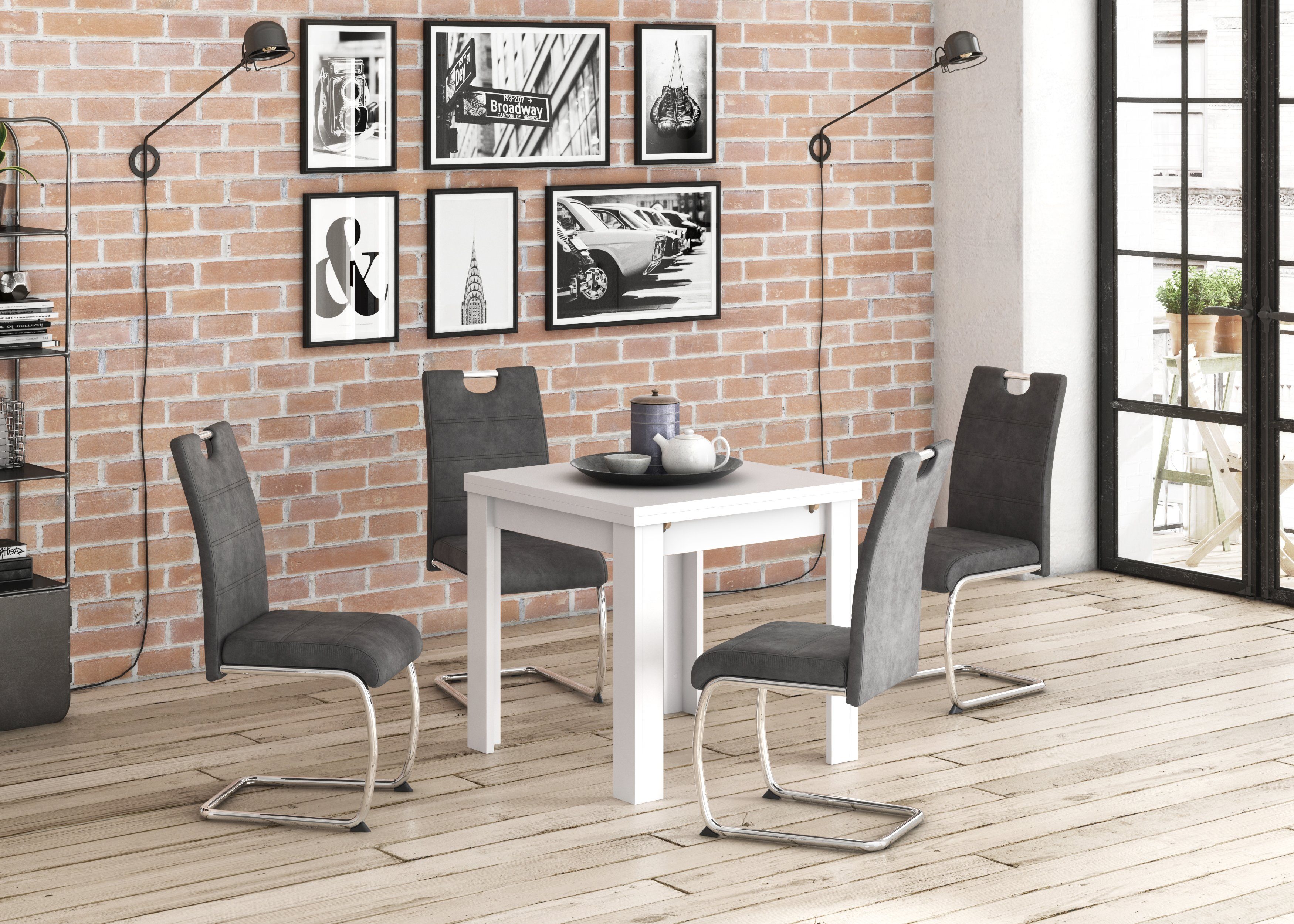 Mäusbacher Esstisch Monti, 80 x 80 cm, ausziehbar auf 136 cm