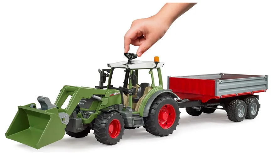 BRUDER - Fendt Vario 211 mit Frontlader und Bordwandanhänger