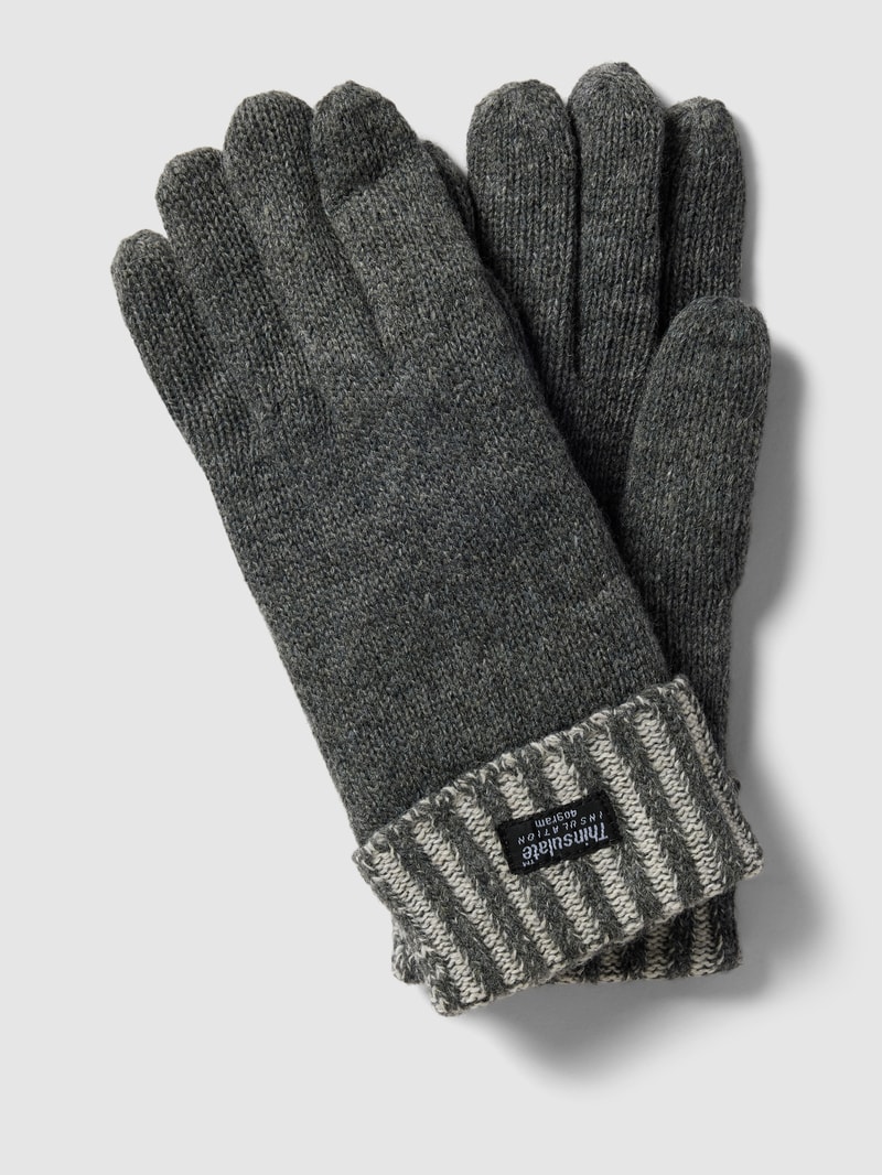 Handschuhe mit Label-Detail in anthrazit