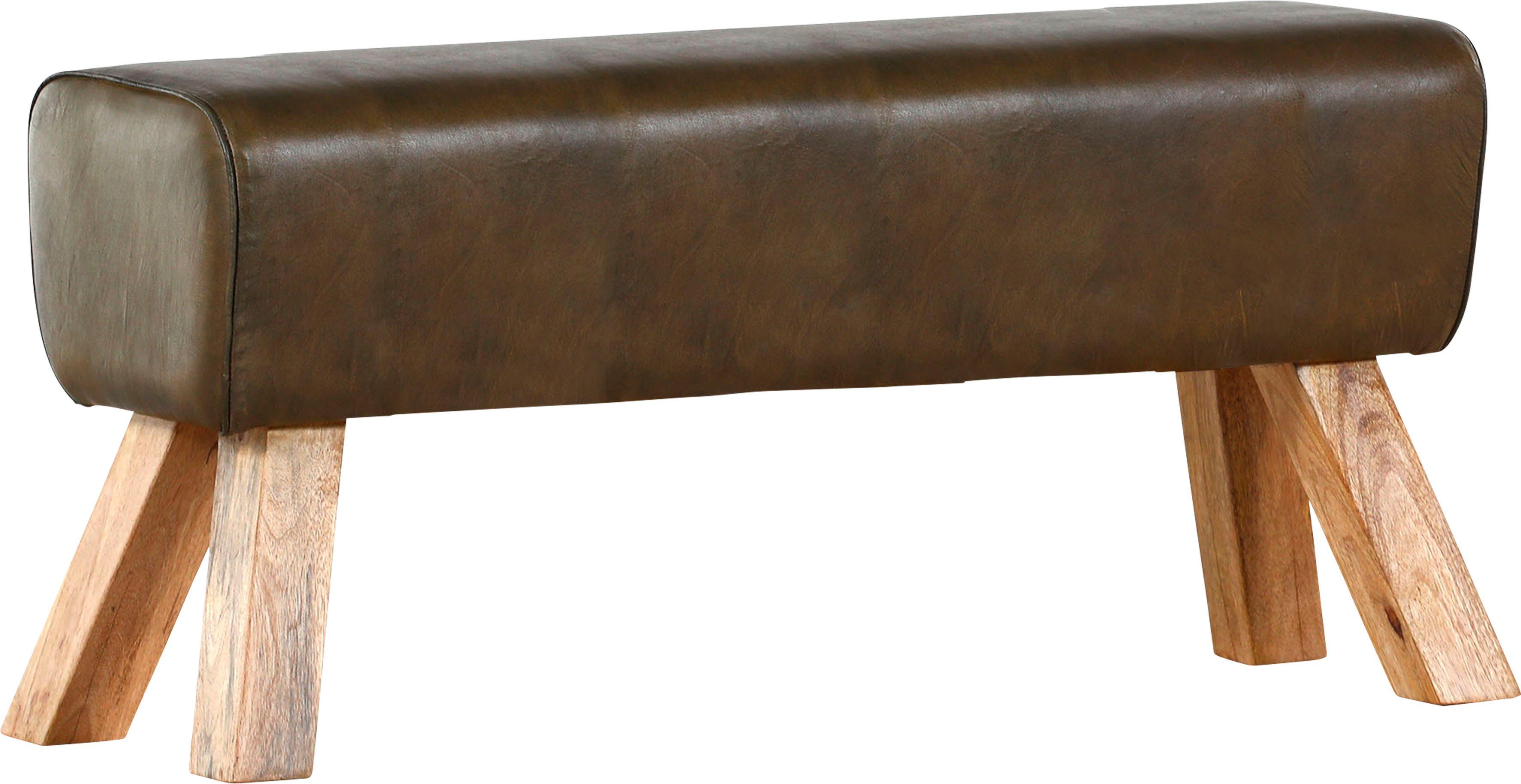 Gutmann Factory Hockerbank Pipe, Retrohocker, mit Ziegenleder Bezug