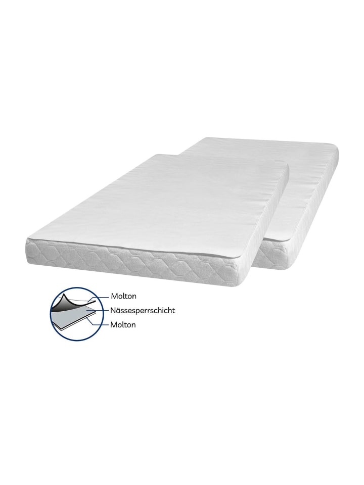 Playshoes Molton-Betteinlage 70x140 cm 2er Pack in weiß günstig kaufen 70 x 140 cm