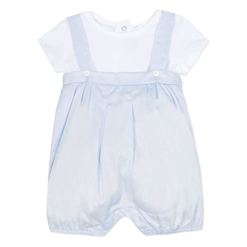 Ensemble salopette en satin bleue naissance Absorba