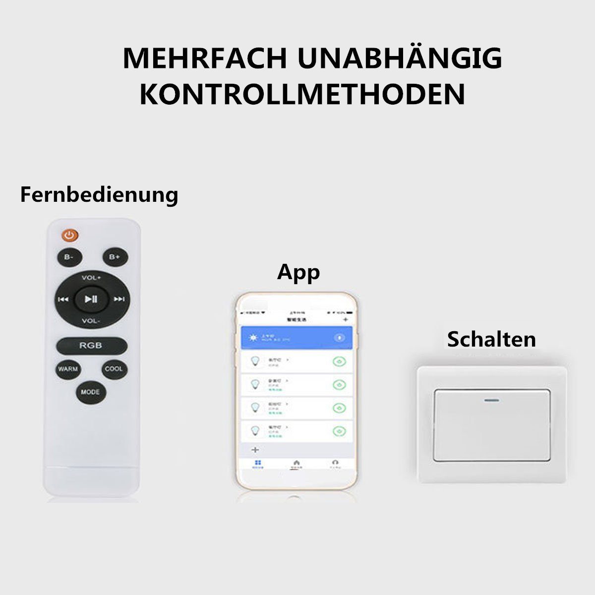 Insma Deckenleuchte, LED fest integriert, Farbwechsler, φ32.5cm Dimmbar mit Bluetooth Lautsprecher Fernbedienung