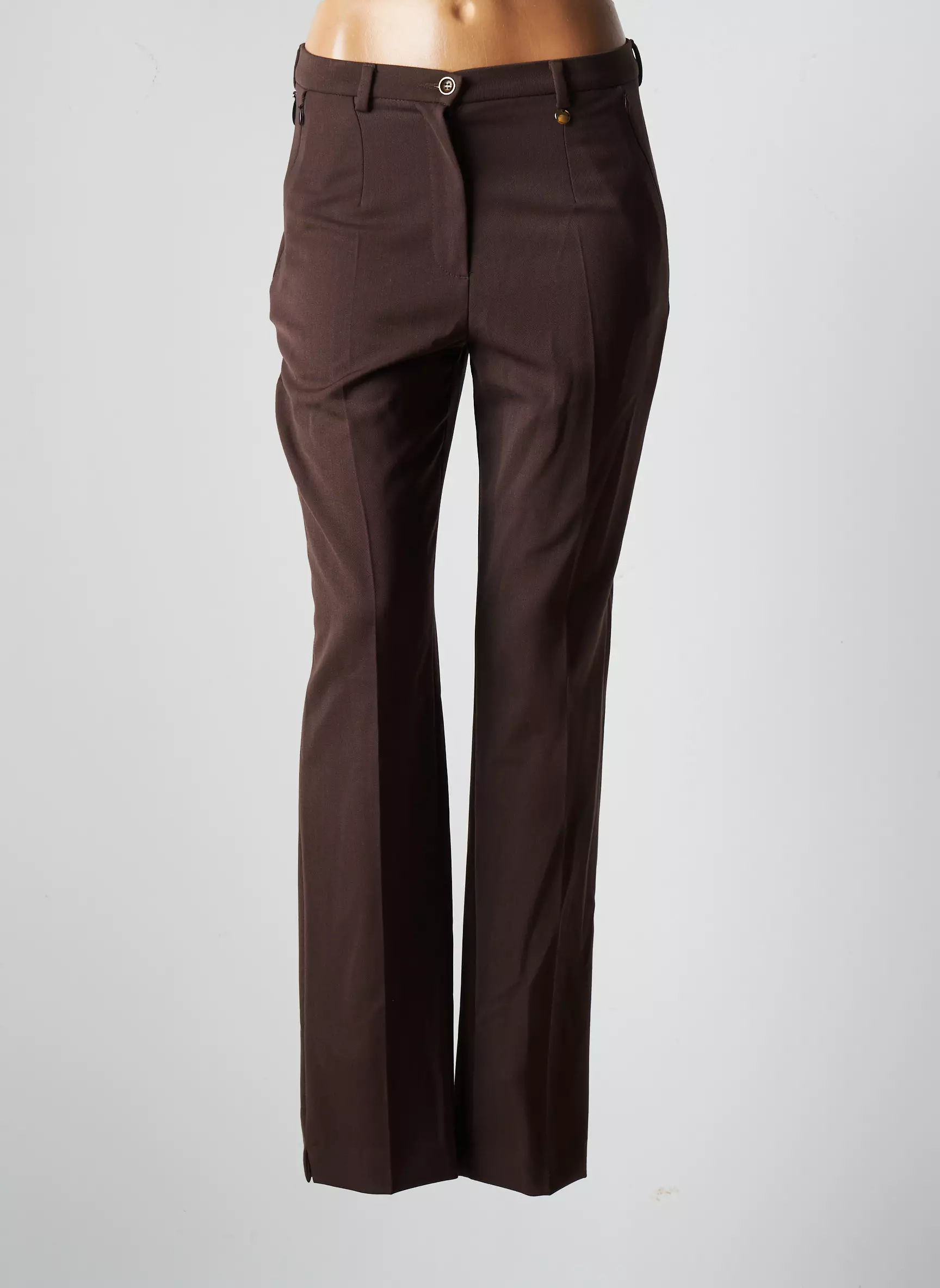Bruno Saint Hilaire Pantalons Slim Femme couleur marron
