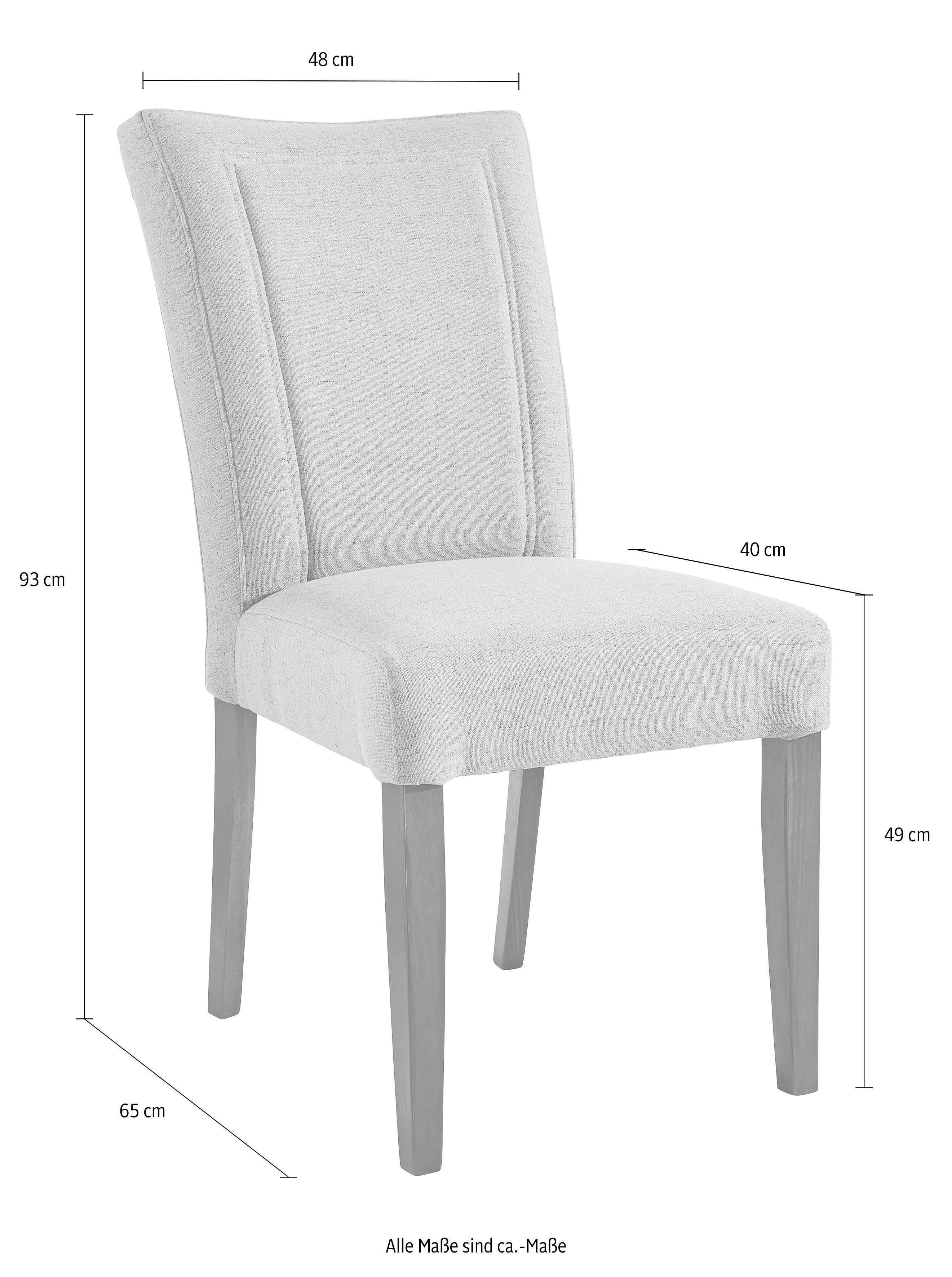 Home affaire 4-Fußstuhl Zena (Set, 2 St), Gestell aus Massivholz