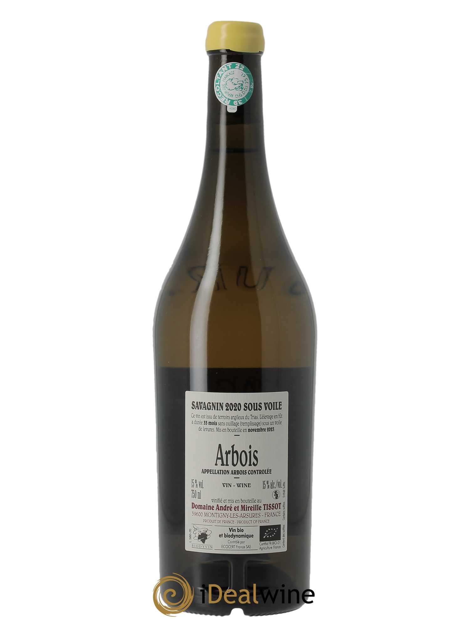 Arbois Savagnin Sous Voile Bénédicte et Stéphane Tissot  2020 - Lot de 1 Bouteille
