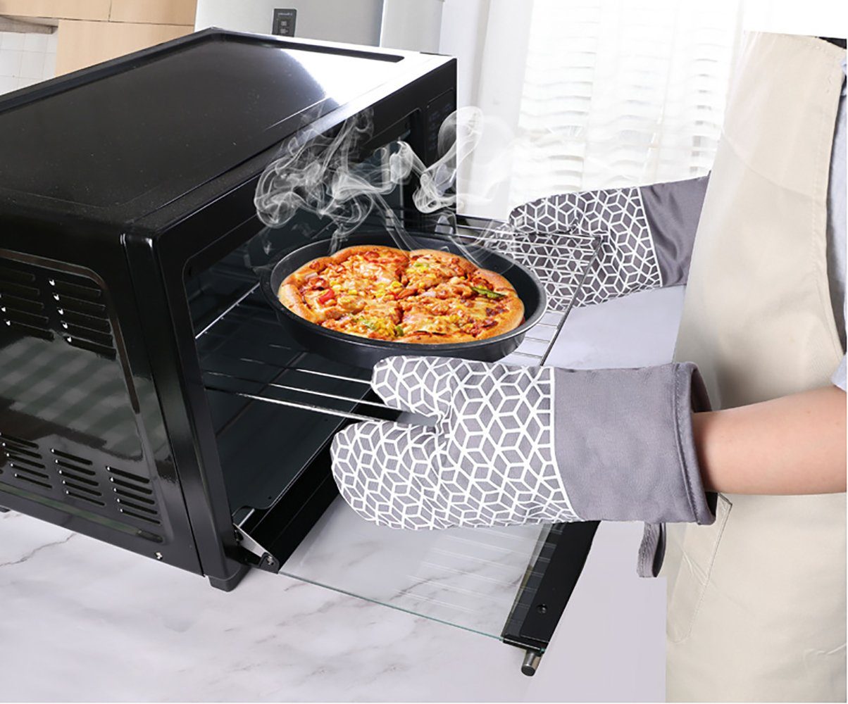 SCOKIT Topfhandschuhe Ofenhandschuhe Topflappen 4er Set, (Küche Topfhandschuhe mit Silikon Anti-Rutsch Design), Geeignet für Backen, Kochen, Grillen