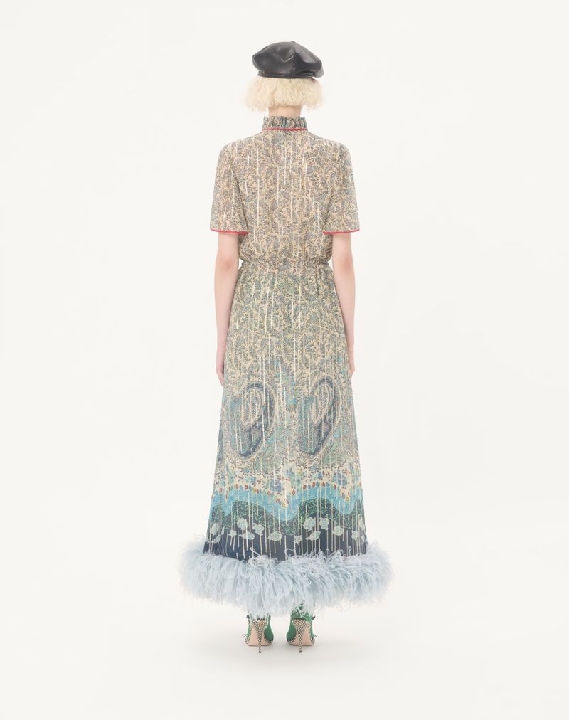 Vestido Midi Em Pekin Voyage Imaginaire Paisley