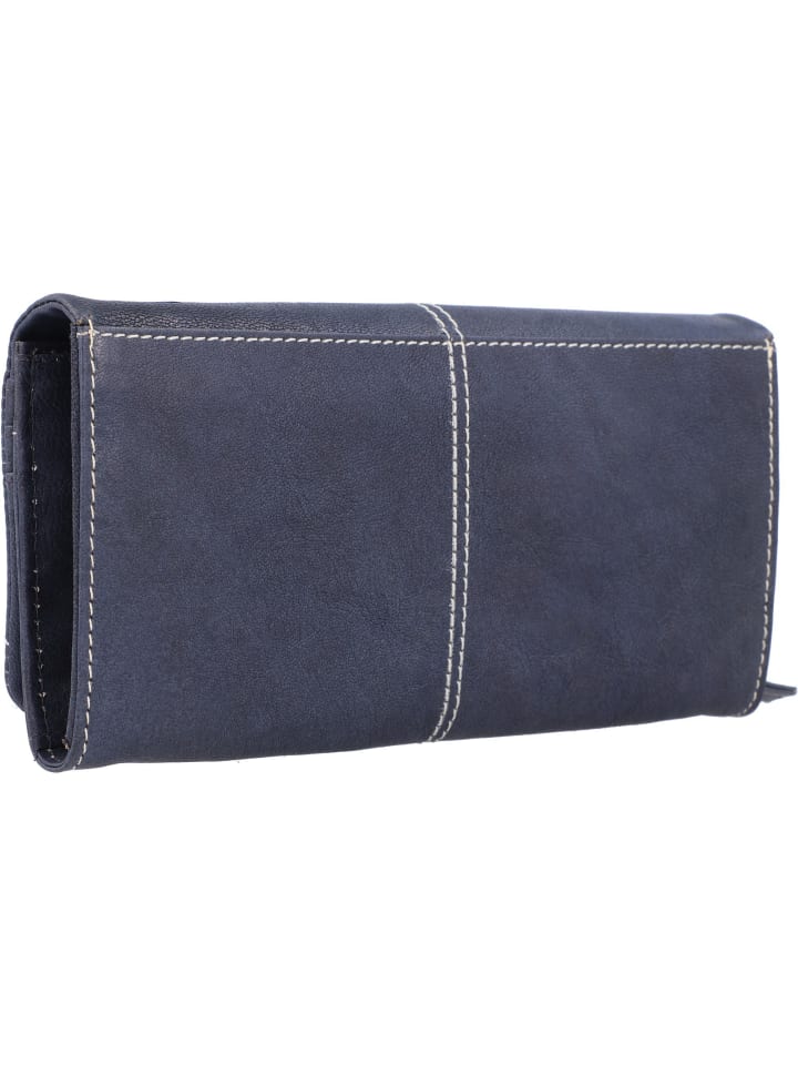 Greenburry Tumble Nappa Geldbörse Leder 19 cm in navy blue günstig kaufen onesize