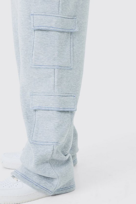 Plus Cargo-Jogginghose mit geradem Bein und Naht