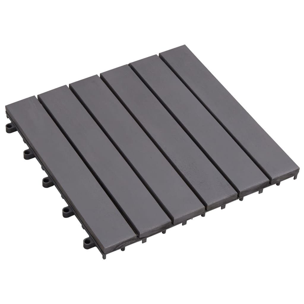 Teppichboden Terrassenfliesen 10 Stk. Grau 30 x 30 cm Massivholz Akazie, vidaXL, Höhe: 240 mm