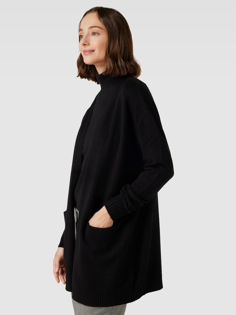 Cardigan mit gerippten Ärmelabschlüssen in schwarz