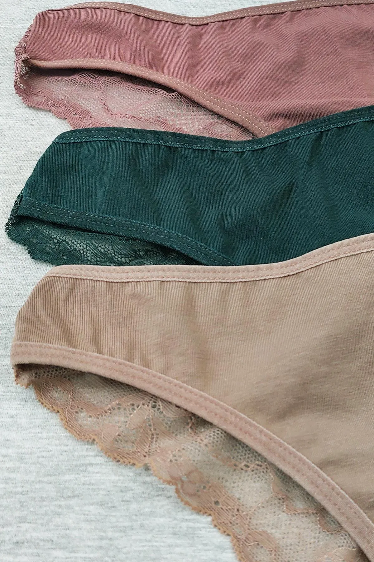 Sensu  Brasilianisches Höschen mit Spitzenrücken für Damen, 5er-Set