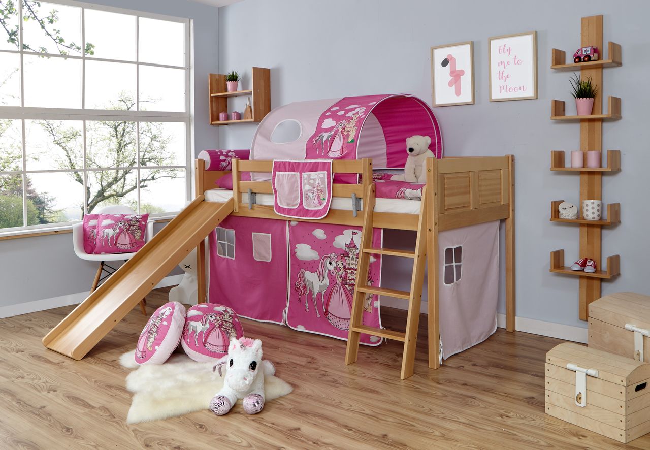 Ticaa Rutschbett Ekki Country Buche Horse-Pink,A3