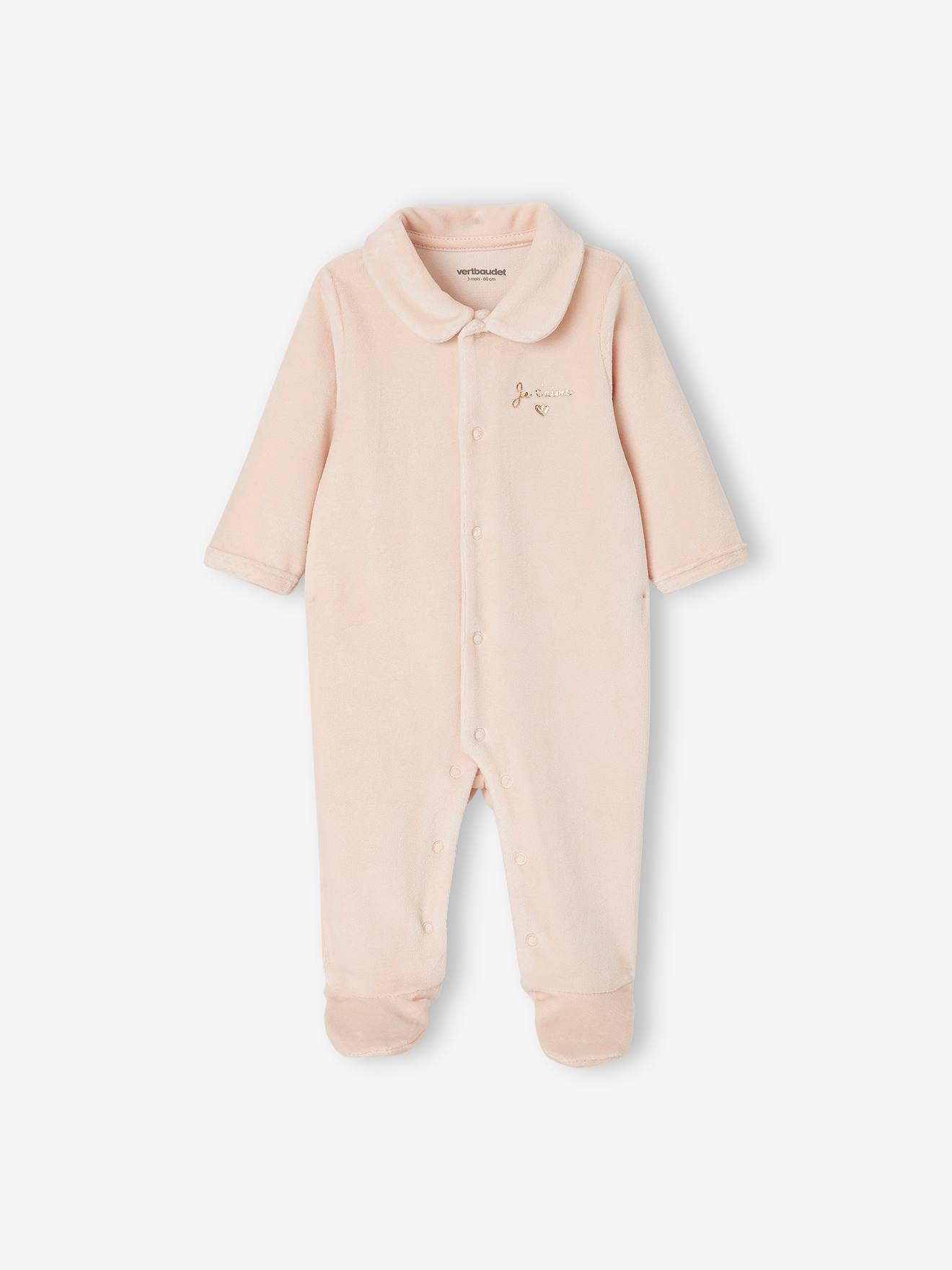 Lot de 2 dors-bien bébé fille en velours lot nude