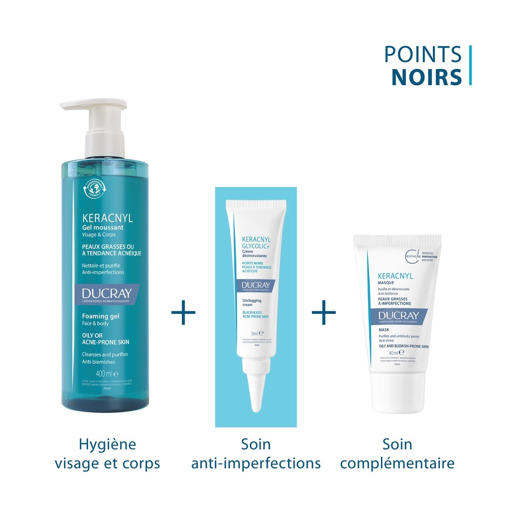 Ducray Keracnyl - Glycolic Emulsion points noir s et  imperfections Soin visage