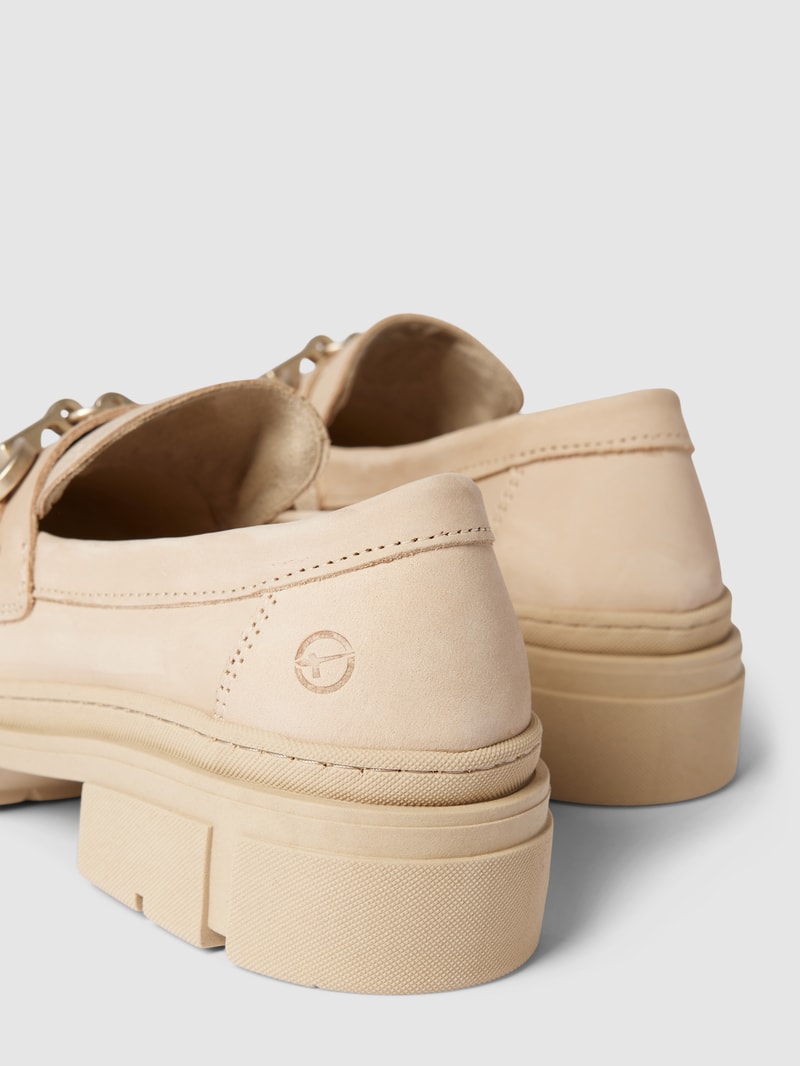 Penny-Loafer mit Absatz in beige