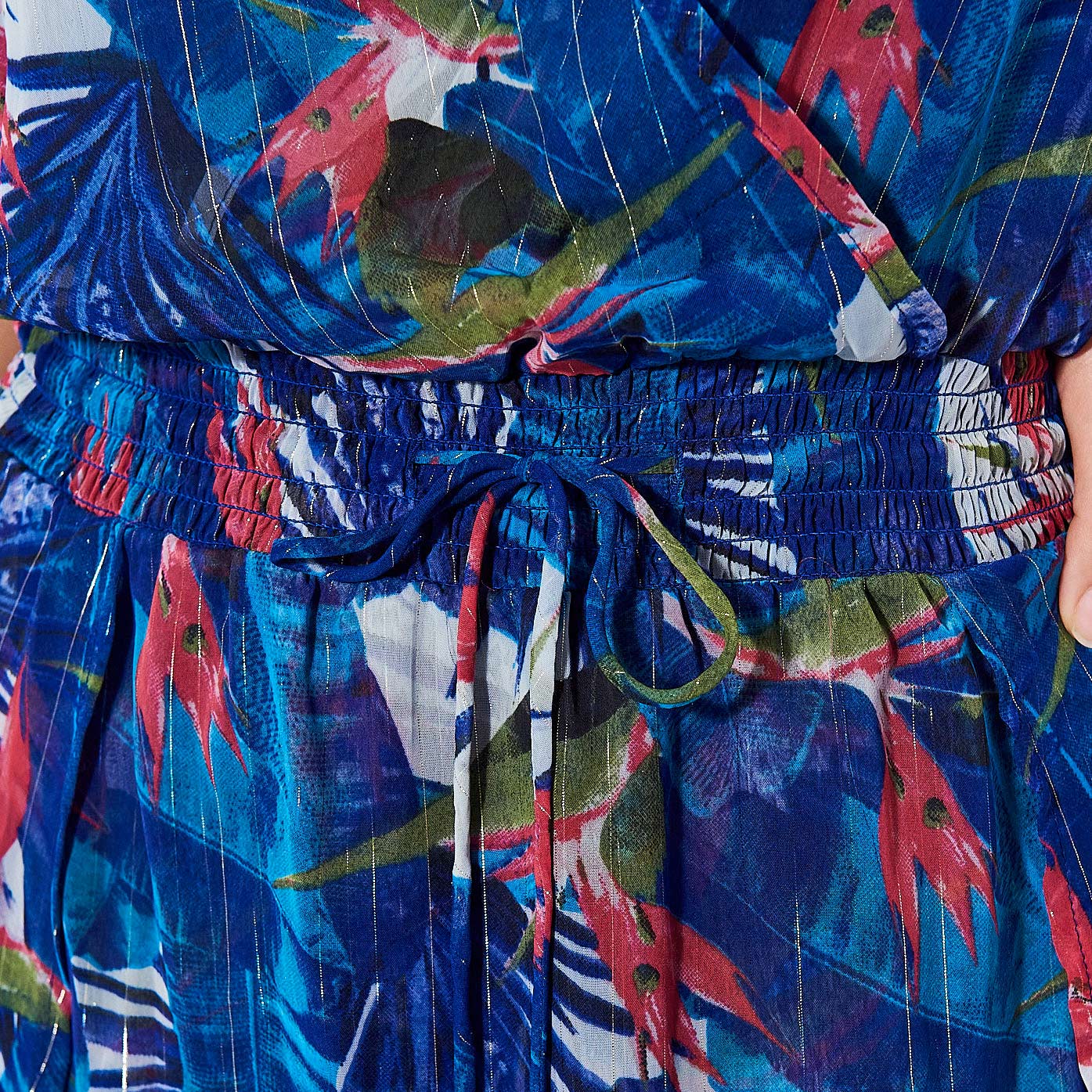 BAILE  Robe longue fleurie bleue Femme en 100% polyester recyclé