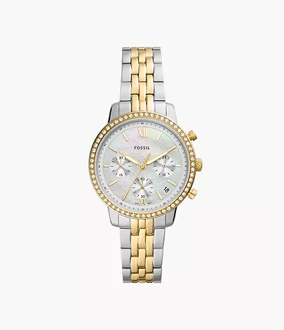 Fossil Uhr Chronograph Neutra Edelstahl Bicolor