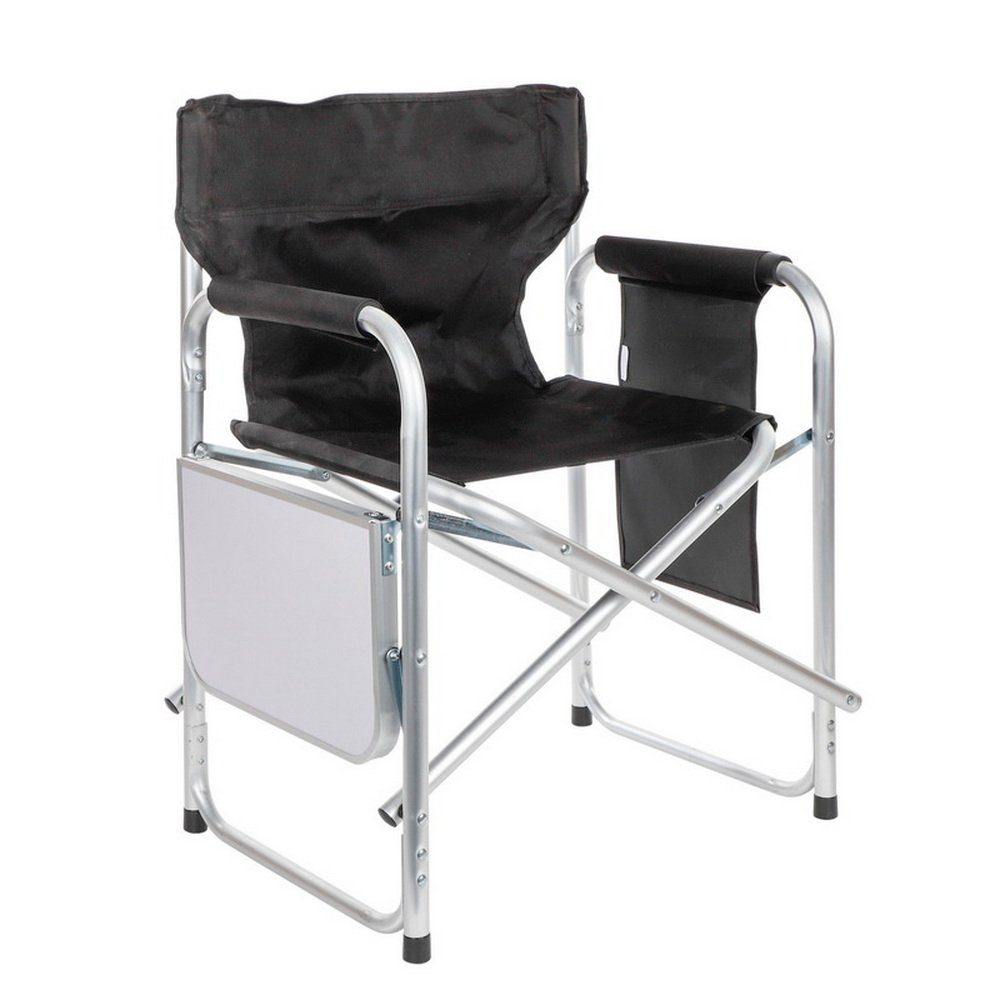 Haushalt International Regiestuhl Regiestuhl mit Seitentasche & Klapptisch Campingstuhl, klappbar, belastbar bis 100 kg, farbe Schwarz, Rosa